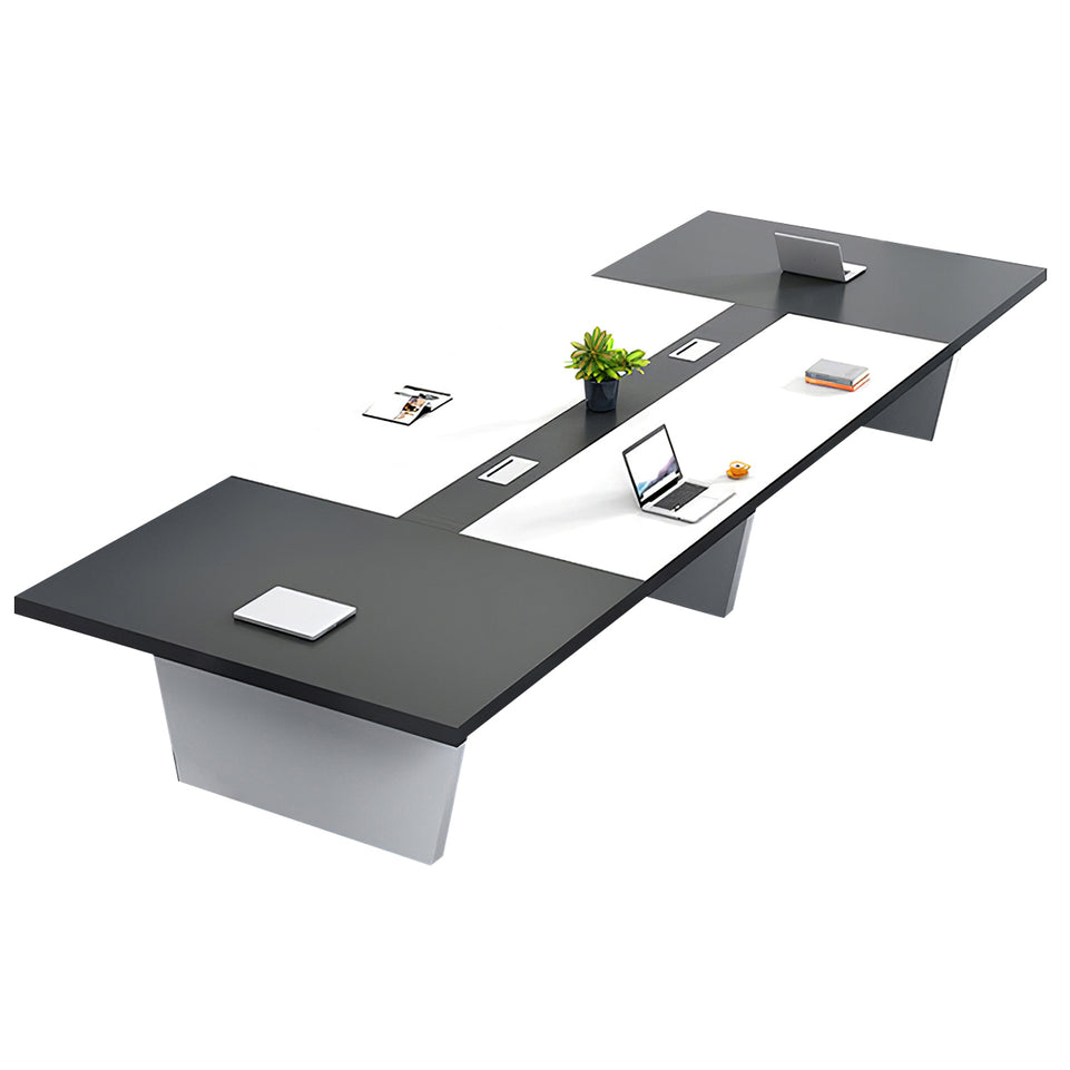 Spacious Rectangular Conference Table With Thick Panel Top And Cable Management–Ideal for Offices And Training Rooms HYZ-008