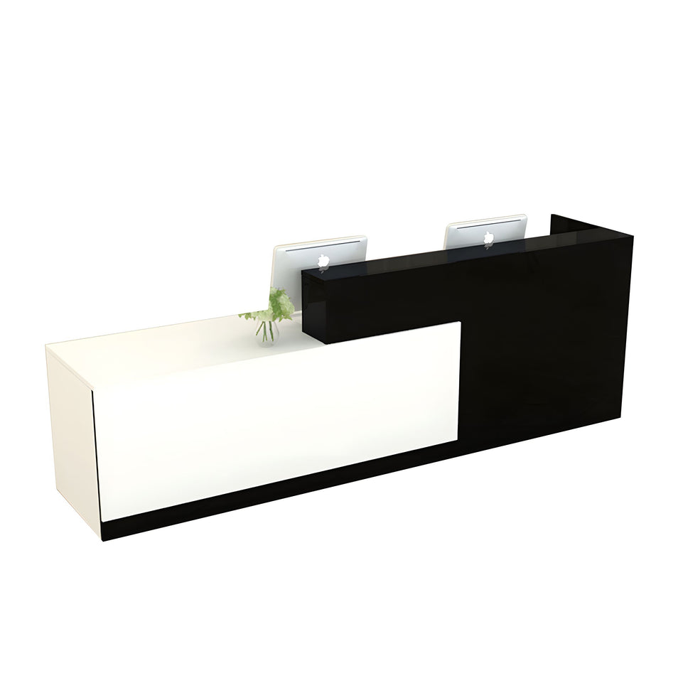 Color-Blocked Front Desk with Keyboard Tray and Shelf for Office JDT-10106