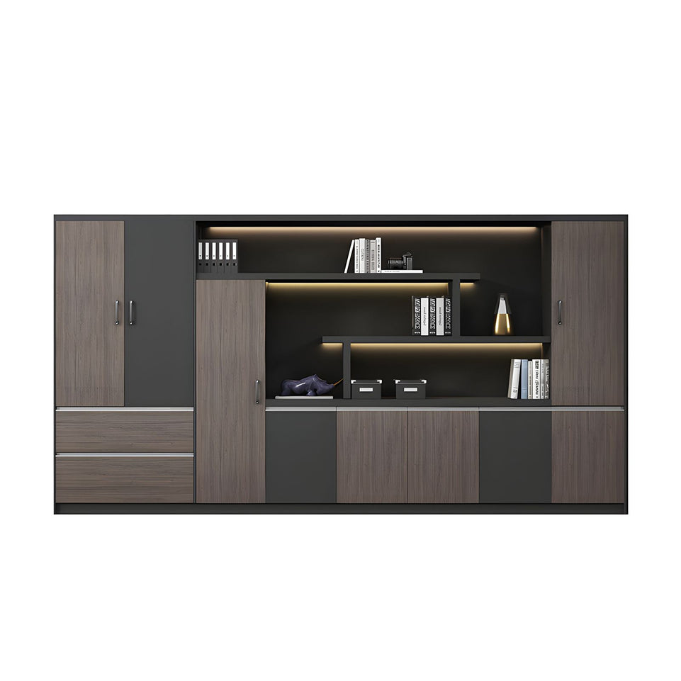 Premium Wooden Executive Lockable Cabinet, Modern Office Storage Cabinet, Background Storage and Archive Bookcase WJG-2169