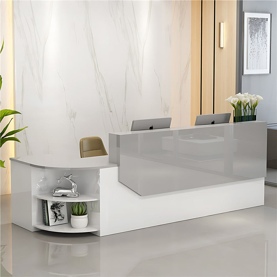 Simple L-shape Wooden Front Reception Desk with Filing Cabinet JDT-761-071-EKC(East Coast)