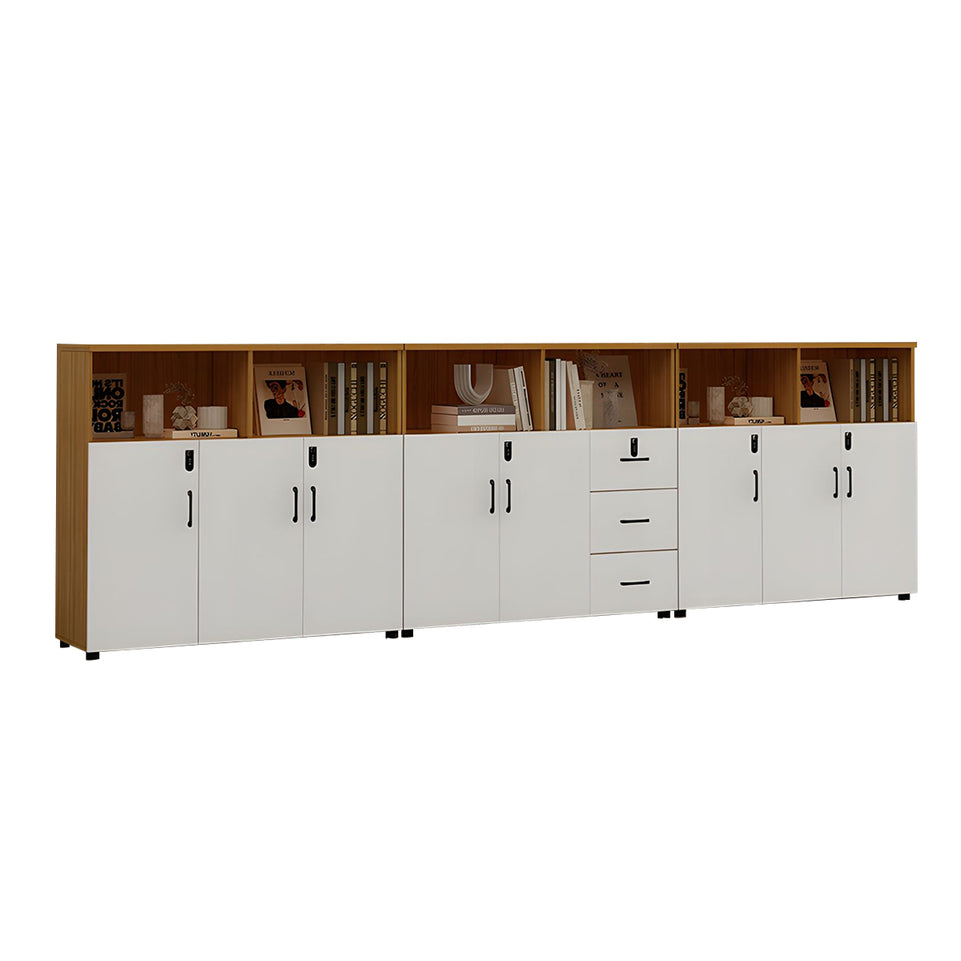 Stylish Lockable Wooden File Cabinet with Multi-Compartment Storage for Workspace CWG-2164