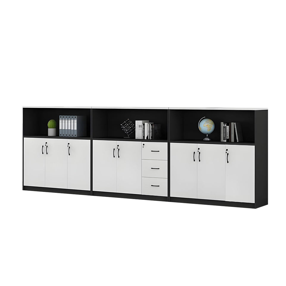Stylish Multifunctional Office Storage Cabinet with Lockable Drawers for Workspace Organization, Printer Station, and Document Filing CWG-2167