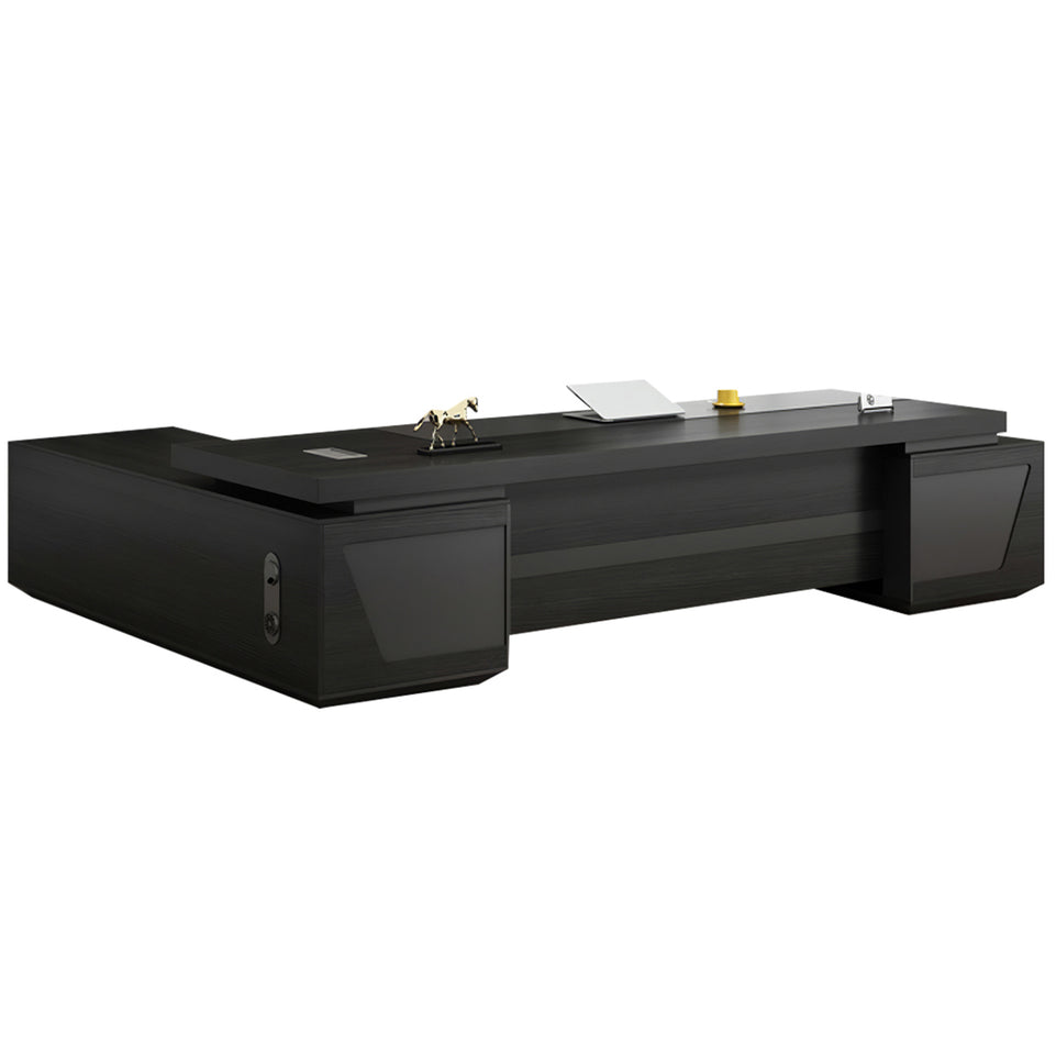 Modern L-Shaped Executive Desk with Drawers and Cabinet LBZ-2091