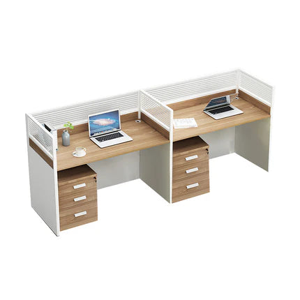 Modern L-Shaped Office Desk with Screen Divider for Employee Workstations BGZ-222