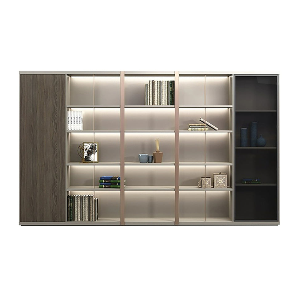 Luxury Executive Desk With Boat-Shaped Edge Modern Office Furniture L-Shape Corner Desk with Side Cabinet Dial Lock Customizable LBZ-10105