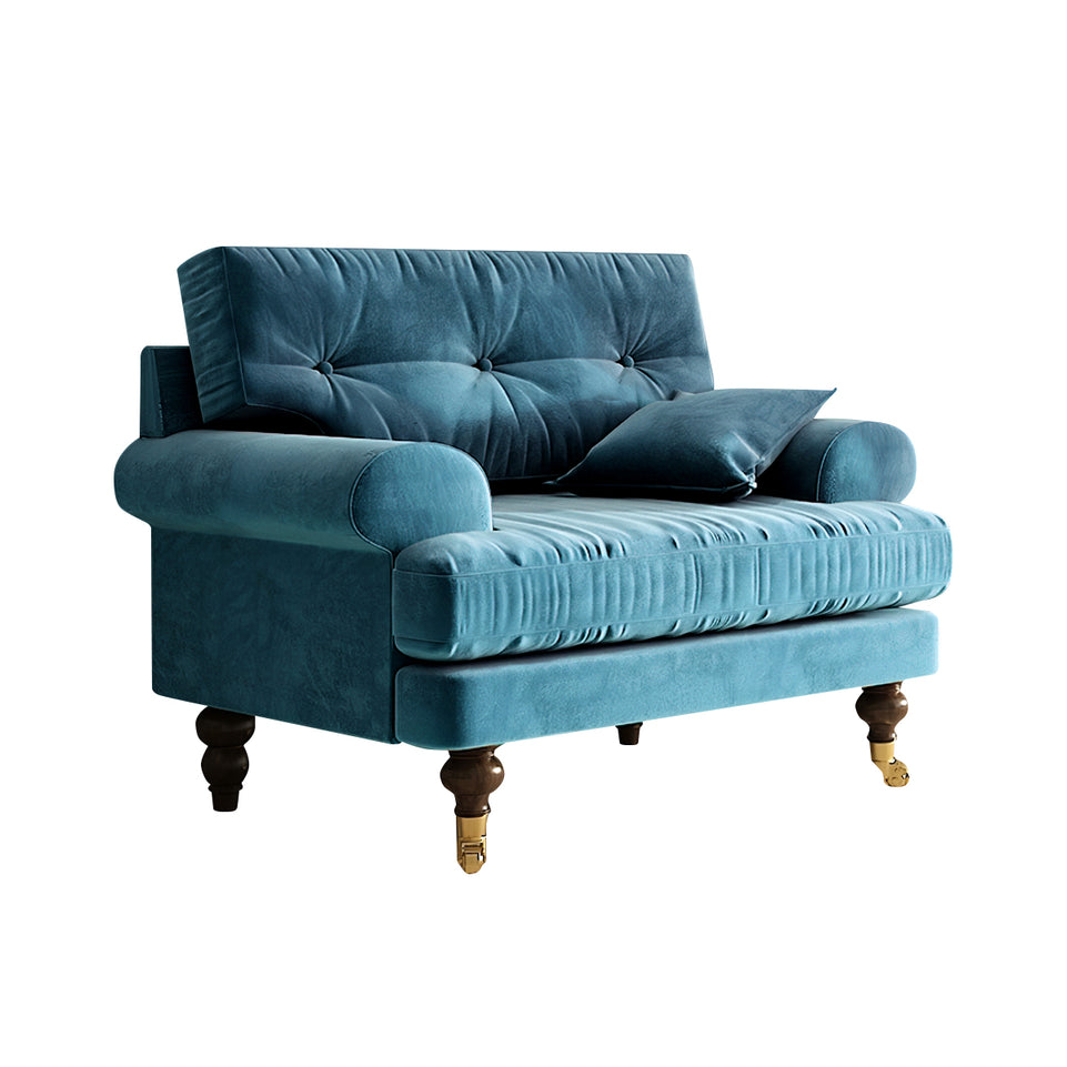 Modern Sofa 35-94 in Wide with Velvet & Solid Wood for Reception Area