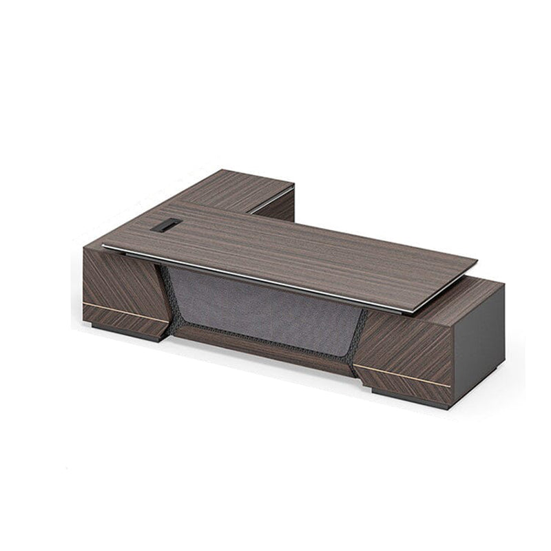 Luxury Walnut Color Executive Desk with Dial Lock Desk with Side Cabinet Customizable LBZ-1090