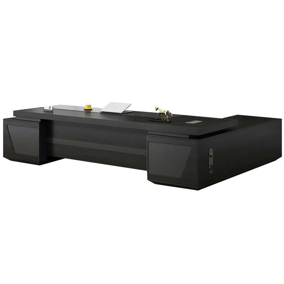 Modern L-Shaped Executive Desk with Drawers and Cabinet LBZ-2091