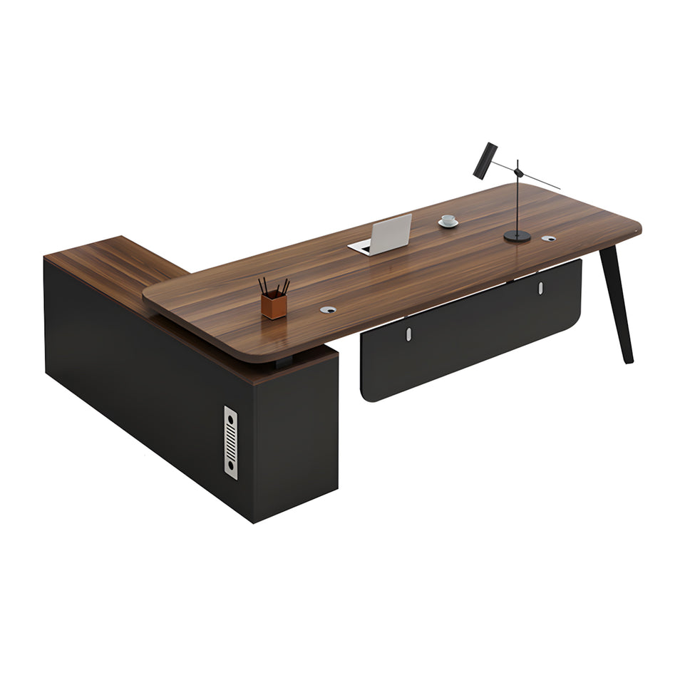Office Executive Desk With curtain board with wiring hole Steel Leg Adjuster Foot LBZ-1078