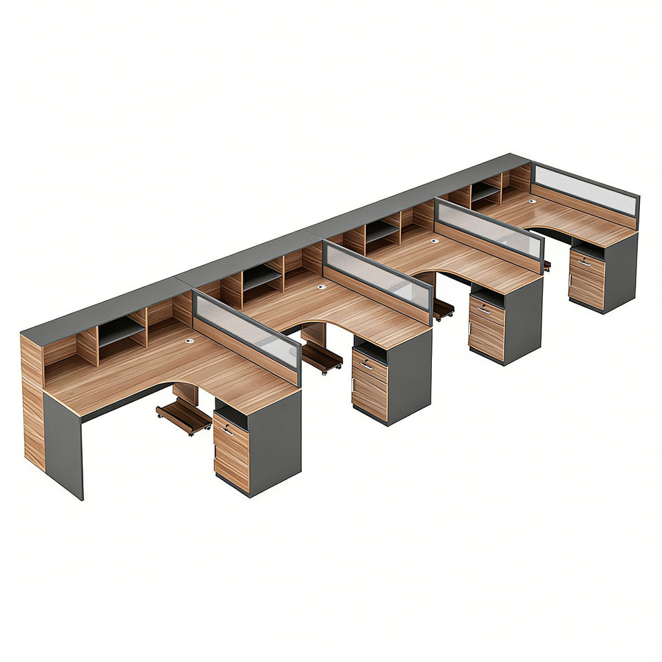 Office Workstation Desk 55-220 in Wide with Privacy Panel for Home Office