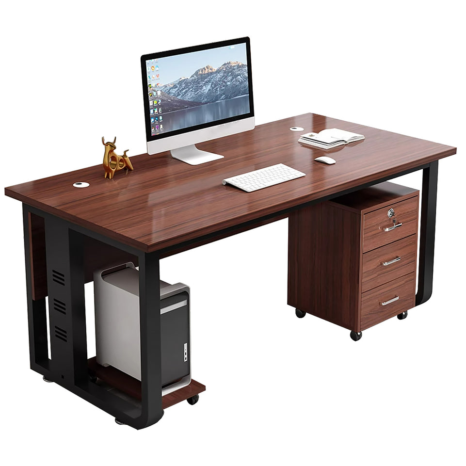 Office desk simple modern computer Boss Desk With Chest Of Drawers LBZ-10142