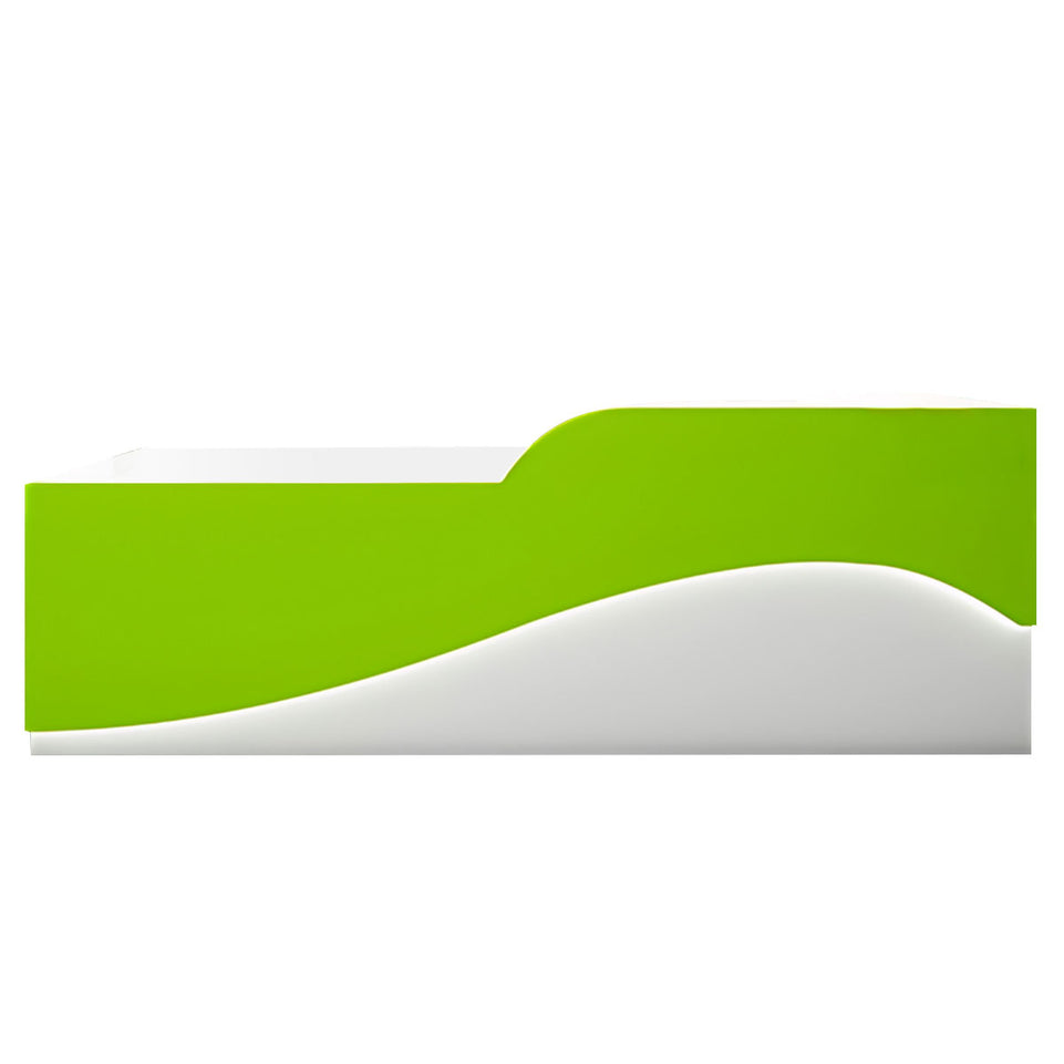 Color-Blocked Curved Front Desk with CPU Holder and Keyboard Tray for Reception JDT-10110