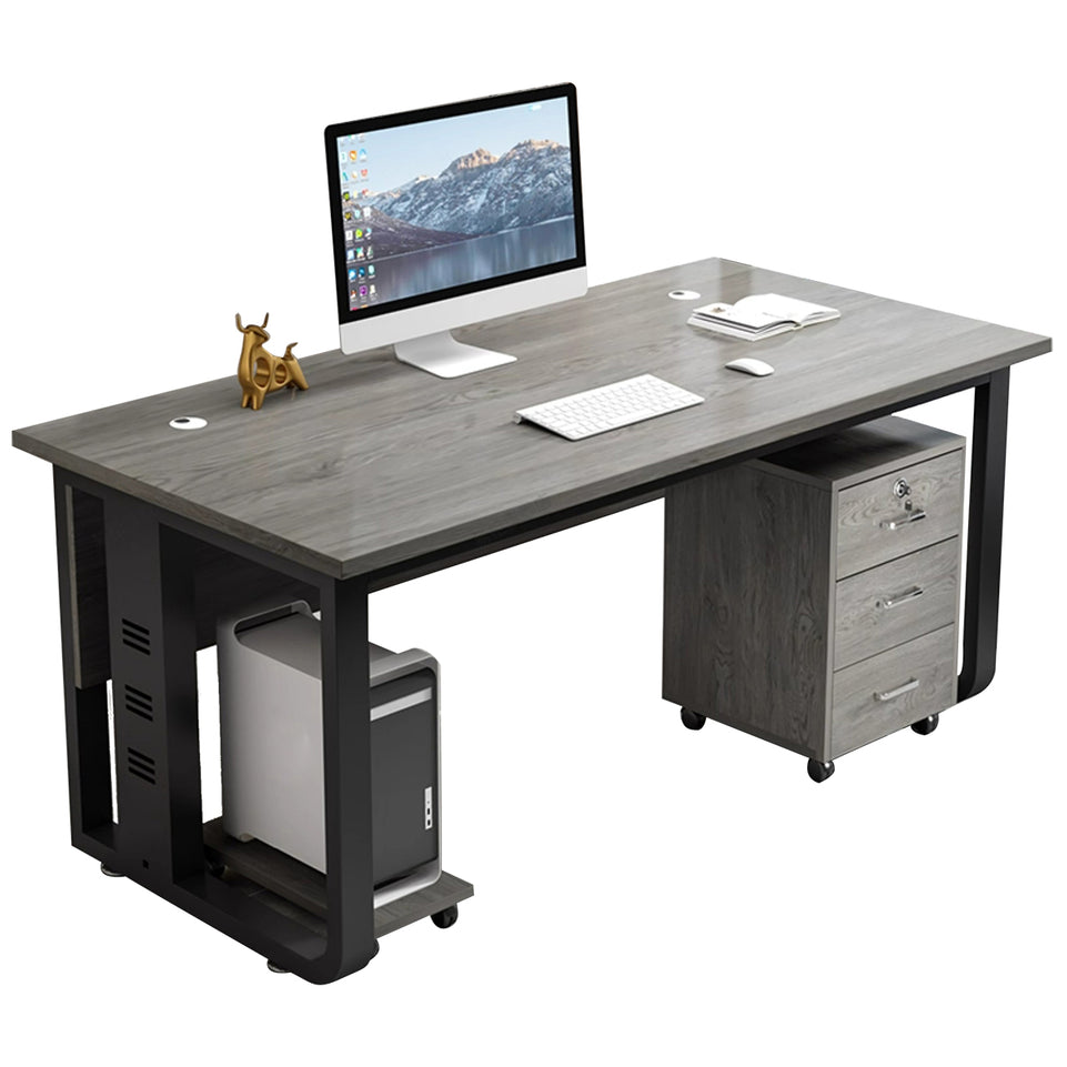 Office desk simple modern computer Boss Desk With Chest Of Drawers LBZ-10142