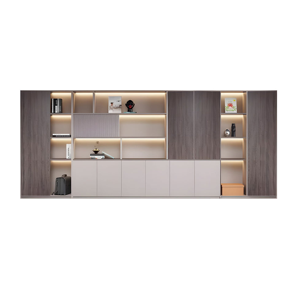 Premium Executive Office Wooden Cabinet with Shelves, Lockable Compartments, and Sliding Doors for Workplace Organization WJG-2182