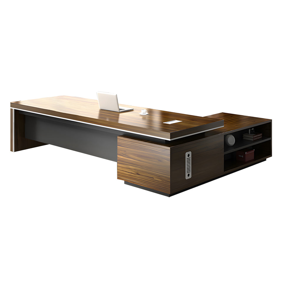 Modern Minimalist Executive Office Desk and Chair Combination with Cabinet LBZ-10158