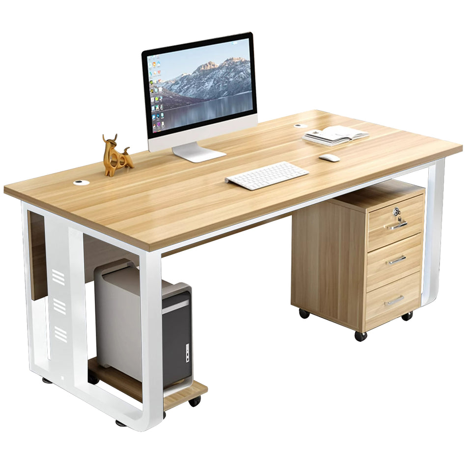 Office desk simple modern computer Boss Desk With Chest Of Drawers LBZ-10142