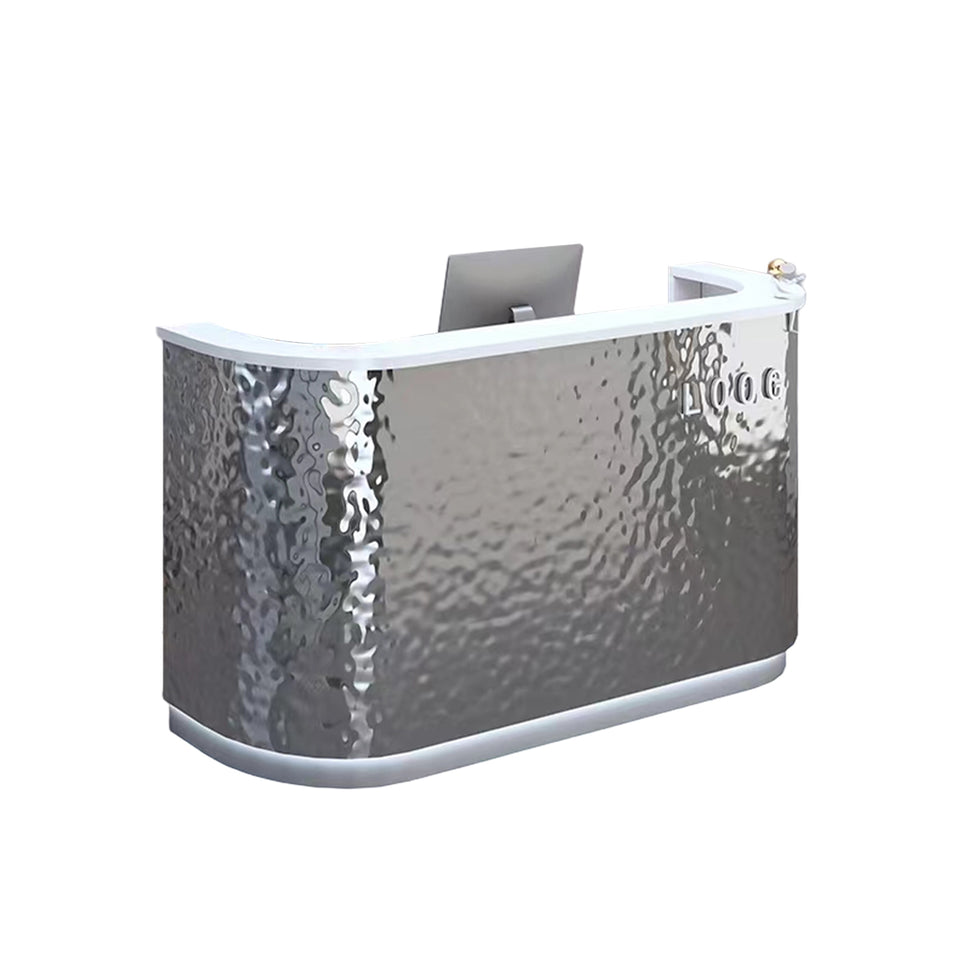 Innovative Reception Desk With Stainless Steel Design, Spacious Counter For Retail And Salon Use JDT-2008