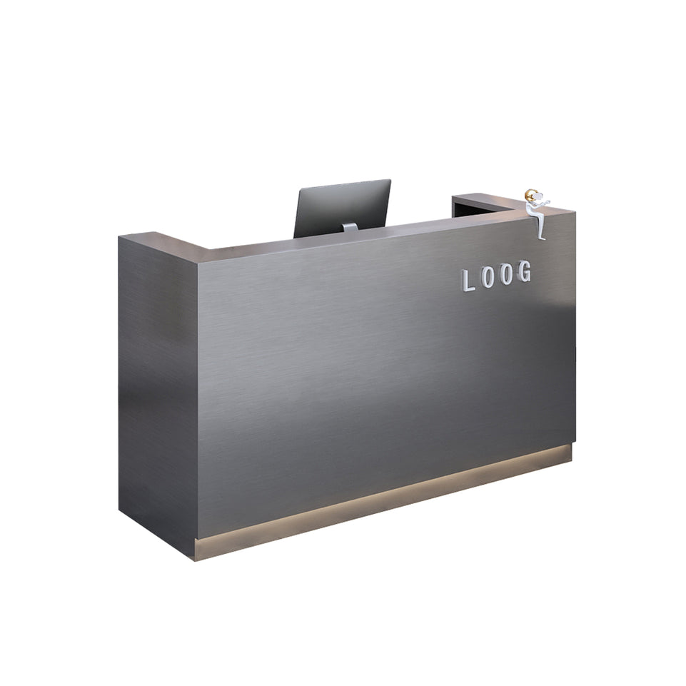 Innovative Reception Desk With Stainless Steel Design, Spacious Counter For Retail And Salon Use JDT-2008