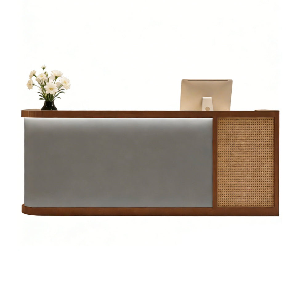 Modern Eco-Friendly Reception Desk with LED Lighting for Salons, Stores & Hotels JDT-2328