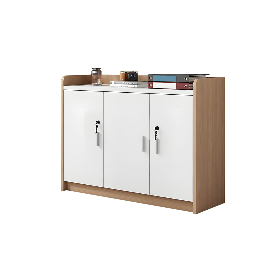Elegant Wooden Office Low Cabinet With Lock, Large Storage Space, Smooth Silent Doors, Ideal for Conference Rooms and Workspaces CWG-2168