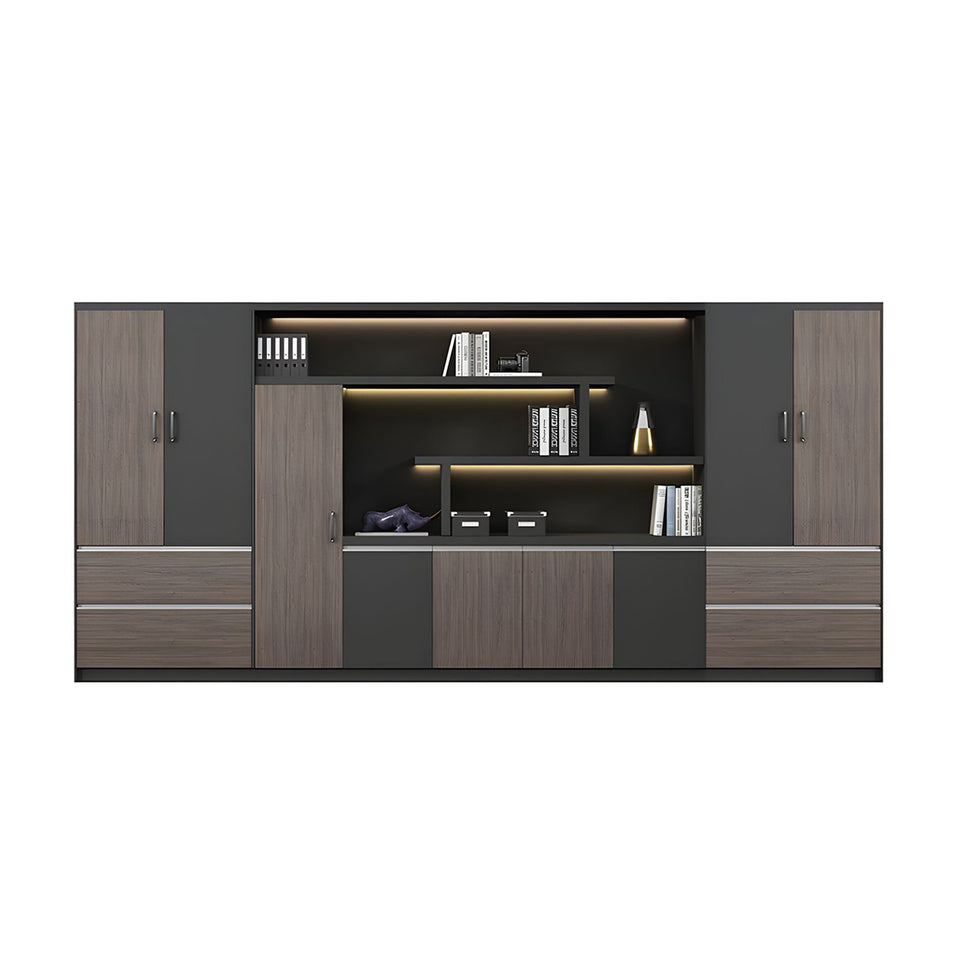 Premium Wooden Executive Lockable Cabinet, Modern Office Storage Cabinet, Background Storage and Archive Bookcase WJG-2169