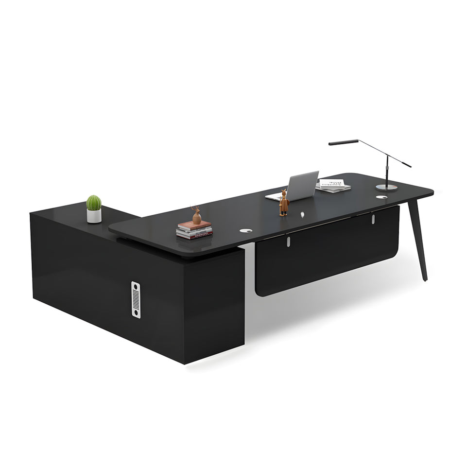 Office Executive Desk With curtain board with wiring hole Steel Leg Adjuster Foot LBZ-1078