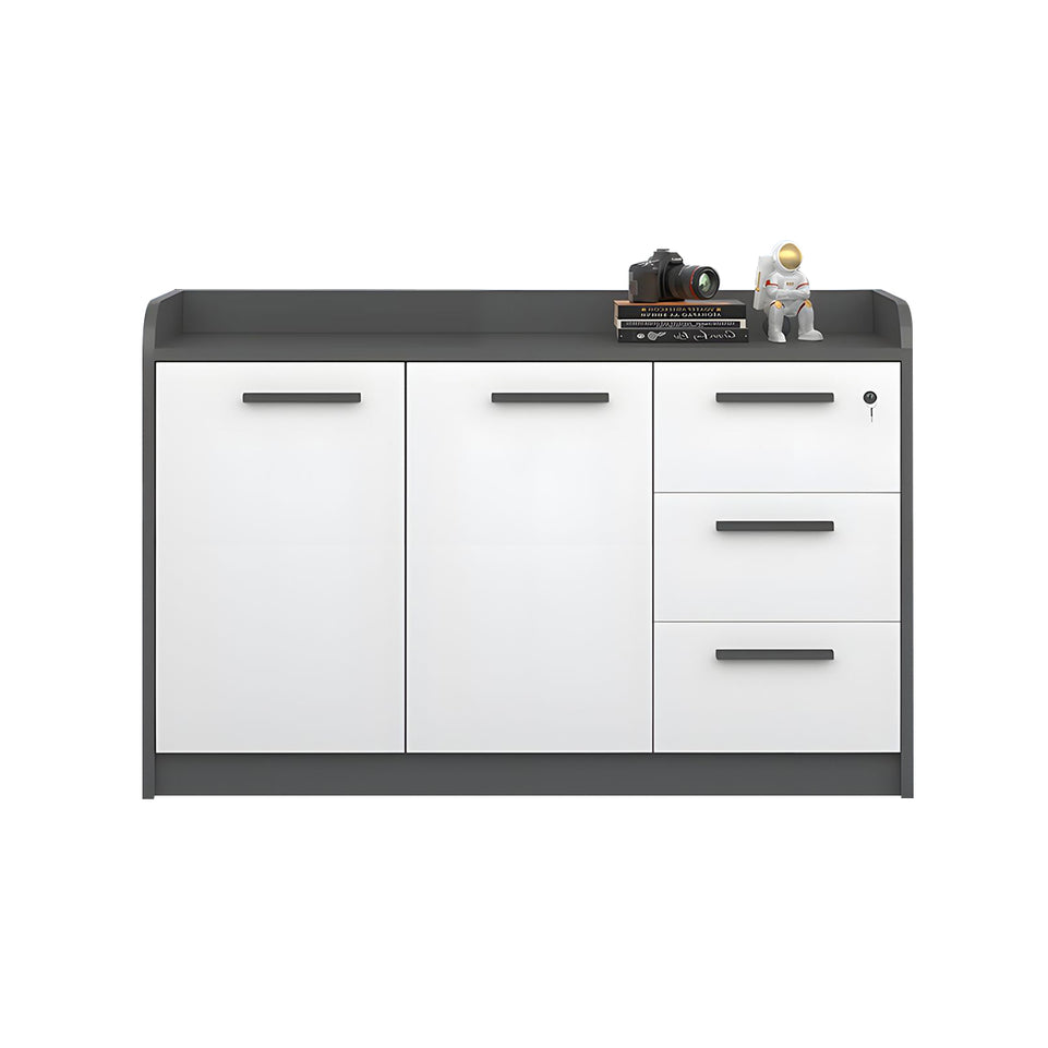 Premium Wooden Floor-Standing Office Tea Cabinet With Lockable Drawers And Spacious Storage For Office Essentials CWG-2163