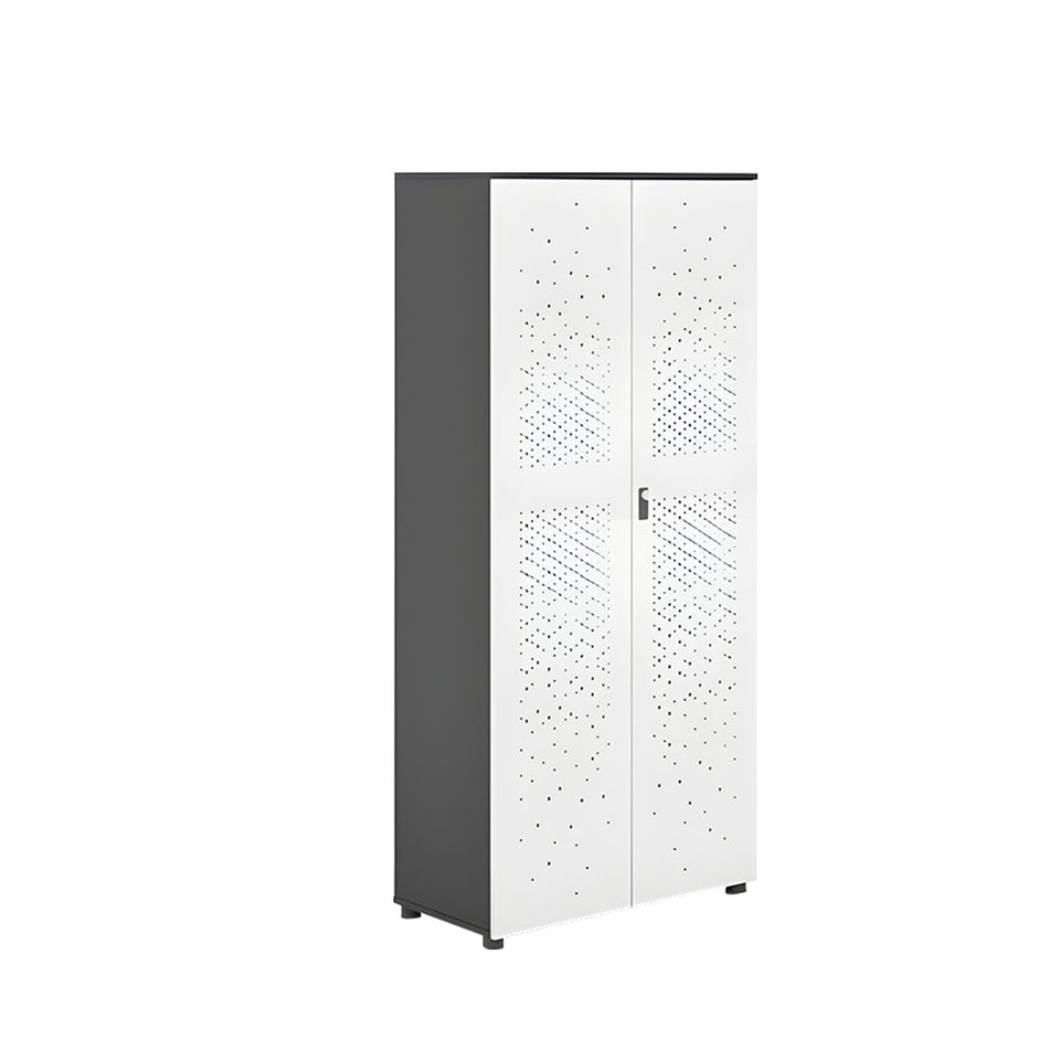 Sleek Lockable Metal Wood Cabinet for Office Storage, Adjustable Shelves, Durable Steel Doors, Spacious Partitioned Organizer CWG-2173
