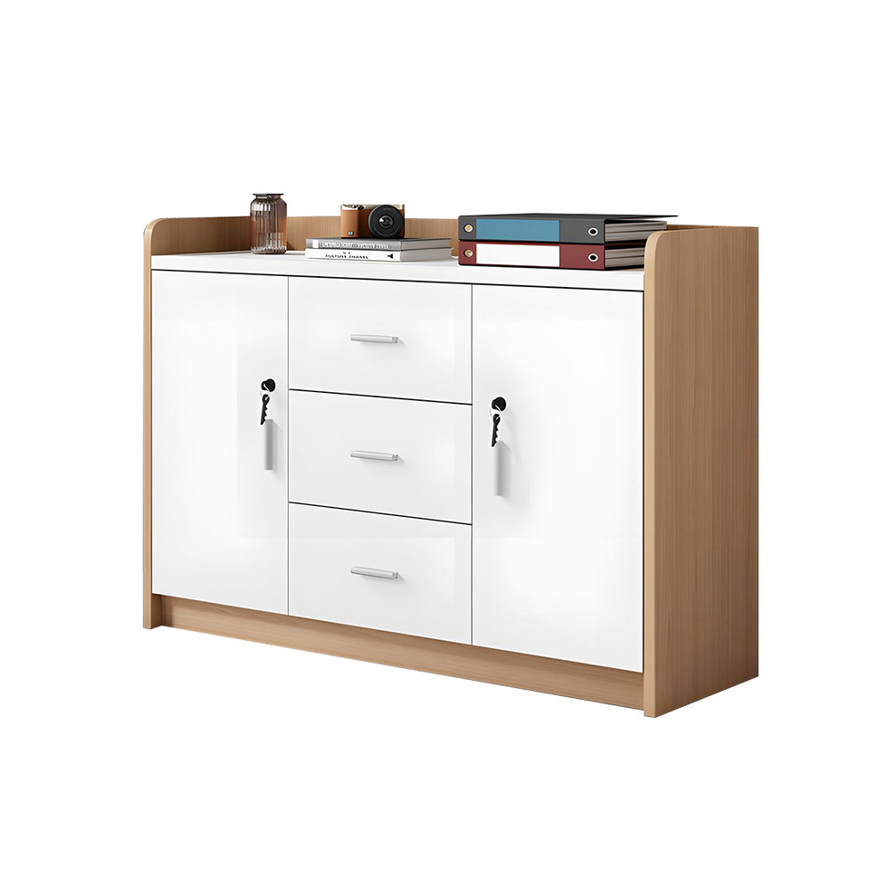 Elegant Wooden Office Low Cabinet With Lock, Large Storage Space, Smooth Silent Doors, Ideal for Conference Rooms and Workspaces CWG-2168