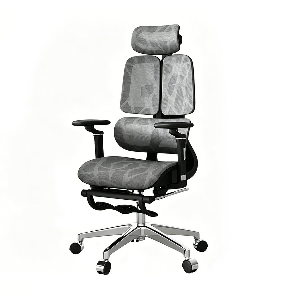 Comfortable Ergonomic Mesh Office Chair with Adaptive Lumbar Support, 135° Recline, and Footrest for Home, Office, and Gaming BGY-1034