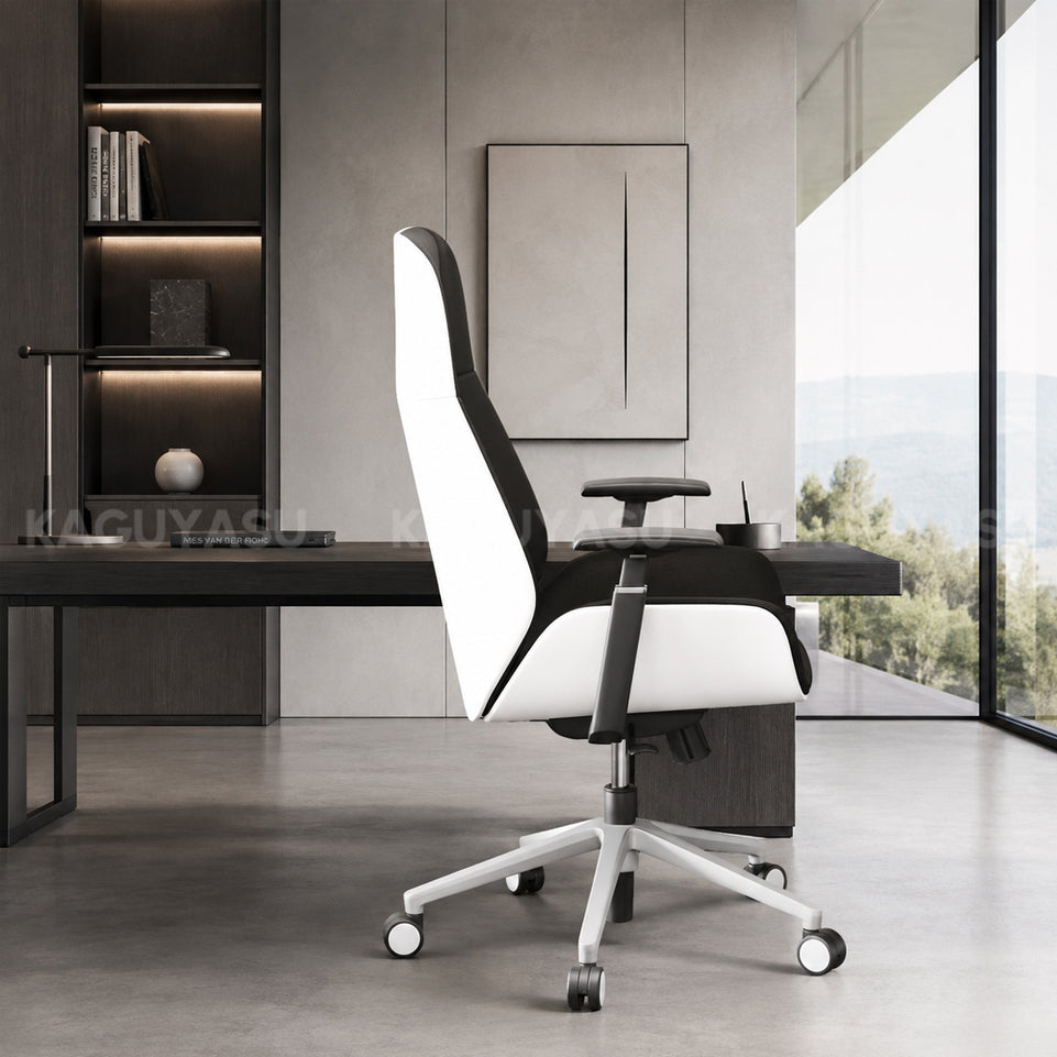 High-Back Office Chair with Adjustable Armrests, Recline, Swivel & Quiet Casters