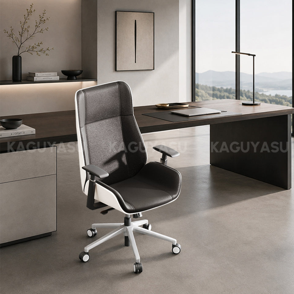 High-Back Office Chair with Adjustable Armrests, Recline, Swivel & Quiet Casters