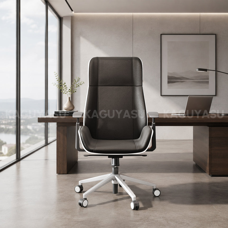 High-Back Office Chair with Adjustable Armrests, Recline, Swivel & Quiet Casters