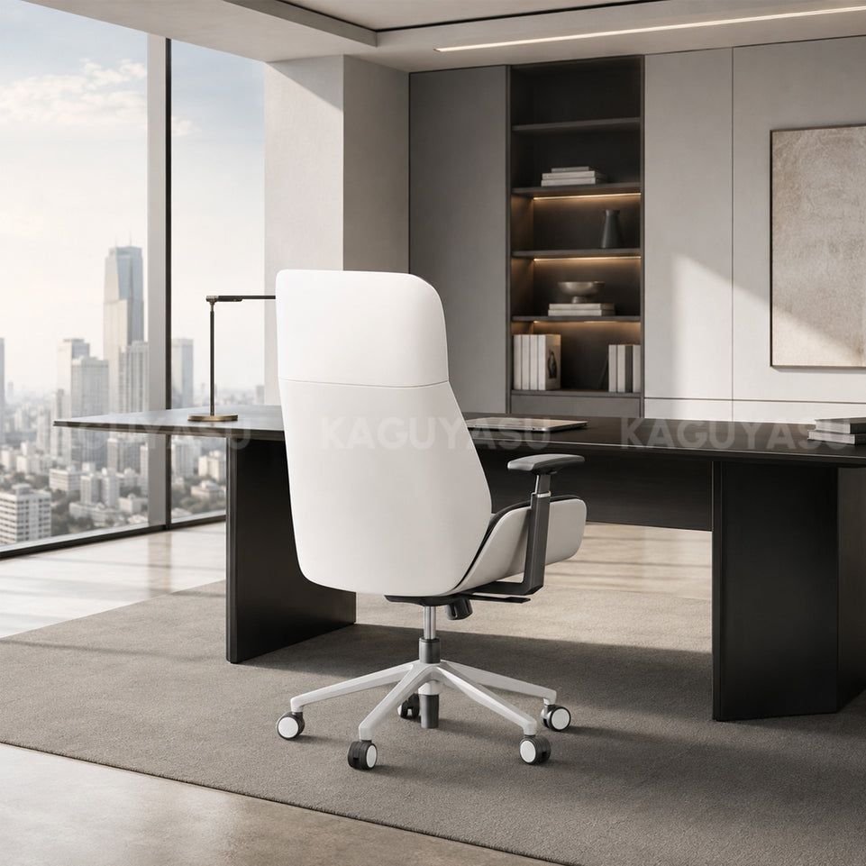 High-Back Office Chair with Adjustable Armrests, Recline, Swivel & Quiet Casters