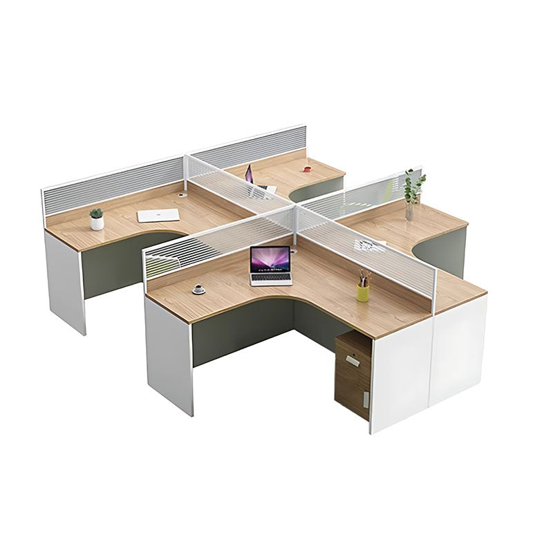 Modern Office Desk with Screen, Ideal for Four, Perfect for Workstations and Staff Desks-BGZ-070