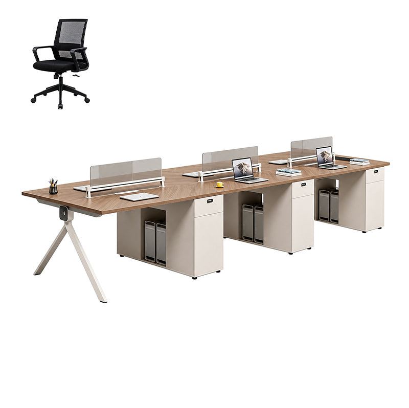 Modern Office Desk with Power Hub, Privacy Panel and Integrated Storage