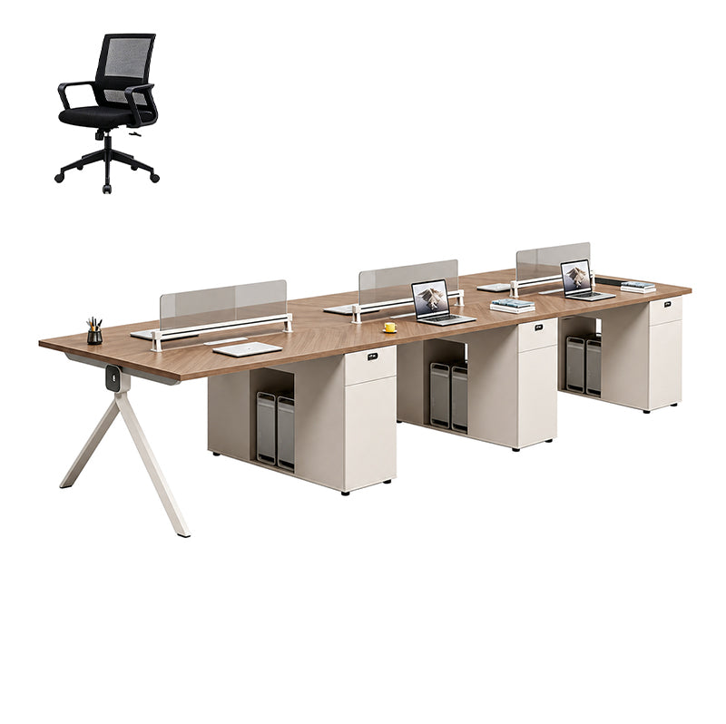 Modern Office Desk with Power Hub, Privacy Panel and Integrated Storage