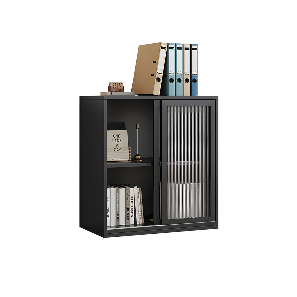 Modern Versatile Lockable File Cabinet with Hidden Handles and Glass Doors for Office or Tearoom CWG-2165