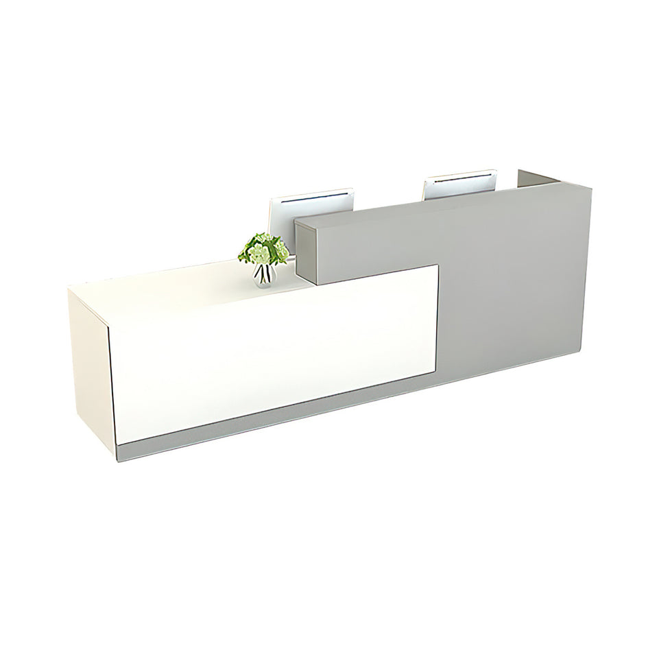 Professional and Stylish High-Function Gray Reception Front Desk with Double Desktop Design JDT-047(In Stock)
