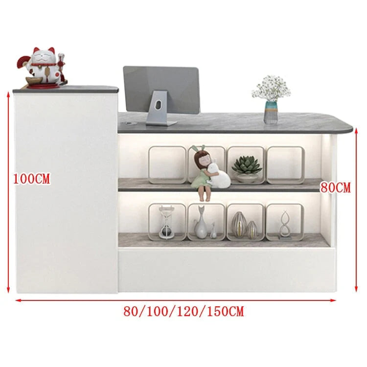 Classic Counter Reception Office Desk Front Storage Modern Decorative Table in Stock JDT-104-KC-W