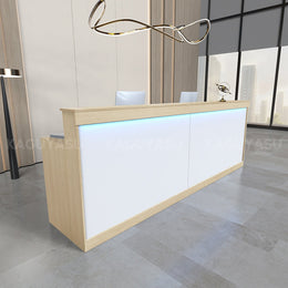 Minimalist Office Reception Desk with Storage Cabinet & Keyboard Tray JDT-2214