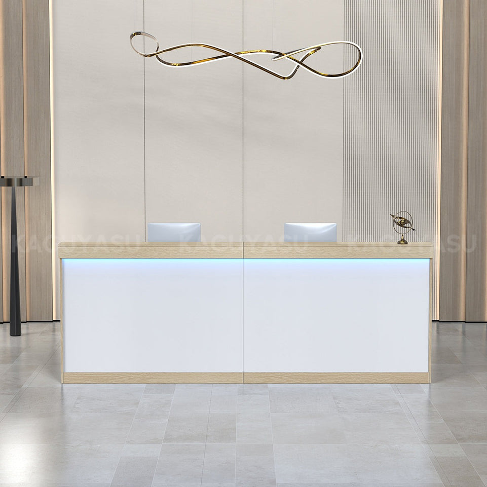 Minimalist Office Reception Desk with Storage Cabinet & Keyboard Tray JDT-2214