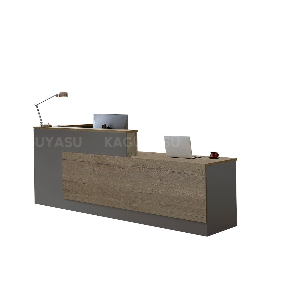 Modern L-Shaped Reception Desk with Side Storage and Drawers JDT-2215(In Stock)