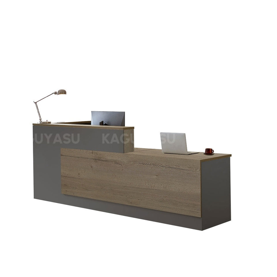 Modern L-Shaped Reception Desk with Side Storage and Drawers JDT-2215(In Stock)