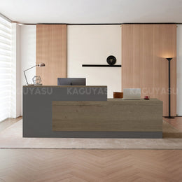 Modern L-Shaped Reception Desk with Side Storage and Drawers JDT-2215