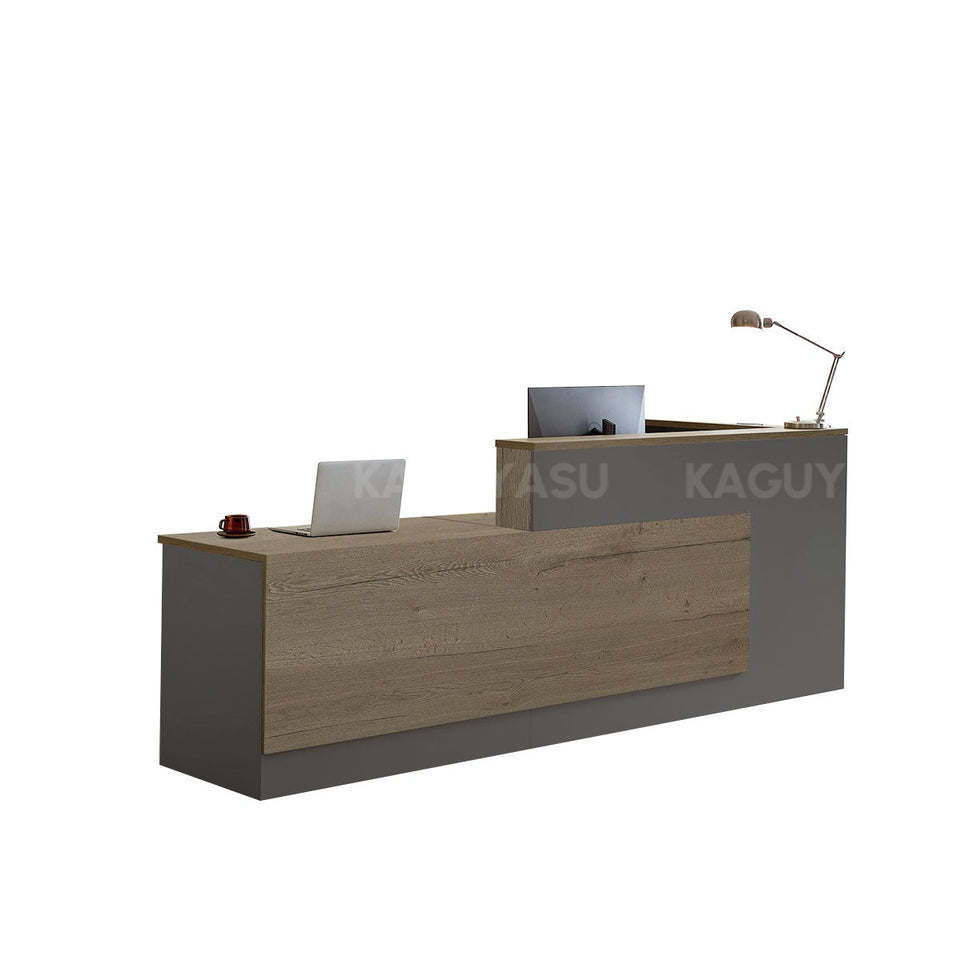Modern L-Shaped Reception Desk with Side Storage and Drawers JDT-2215(In Stock)