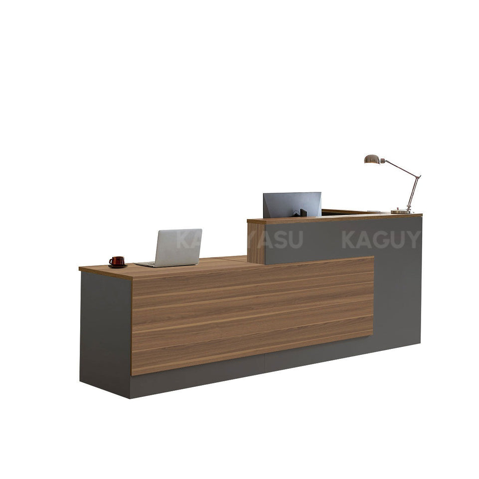 Modern L-Shaped Reception Desk with Side Storage and Drawers JDT-2215(In Stock)