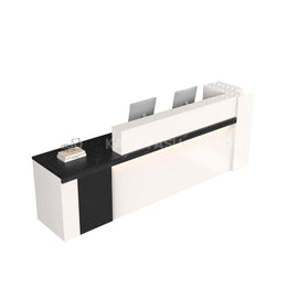 Sleek Standing Reception Desk With LED Light Strip, Lockable Drawers And Cable Grommets –Ideal For Offices, Salons & Front Counters JDT-2217