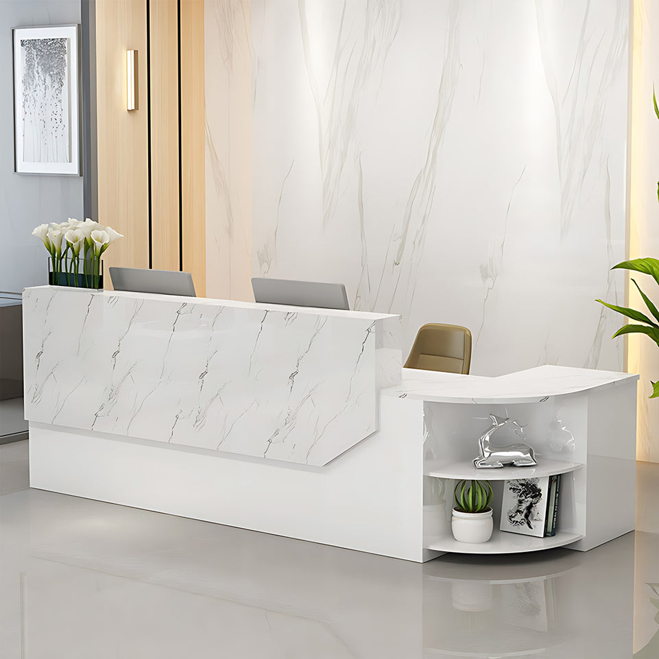 Simple L-shape Wooden Front Reception Desk with Filing Cabinet JDT-761(Sale Event)