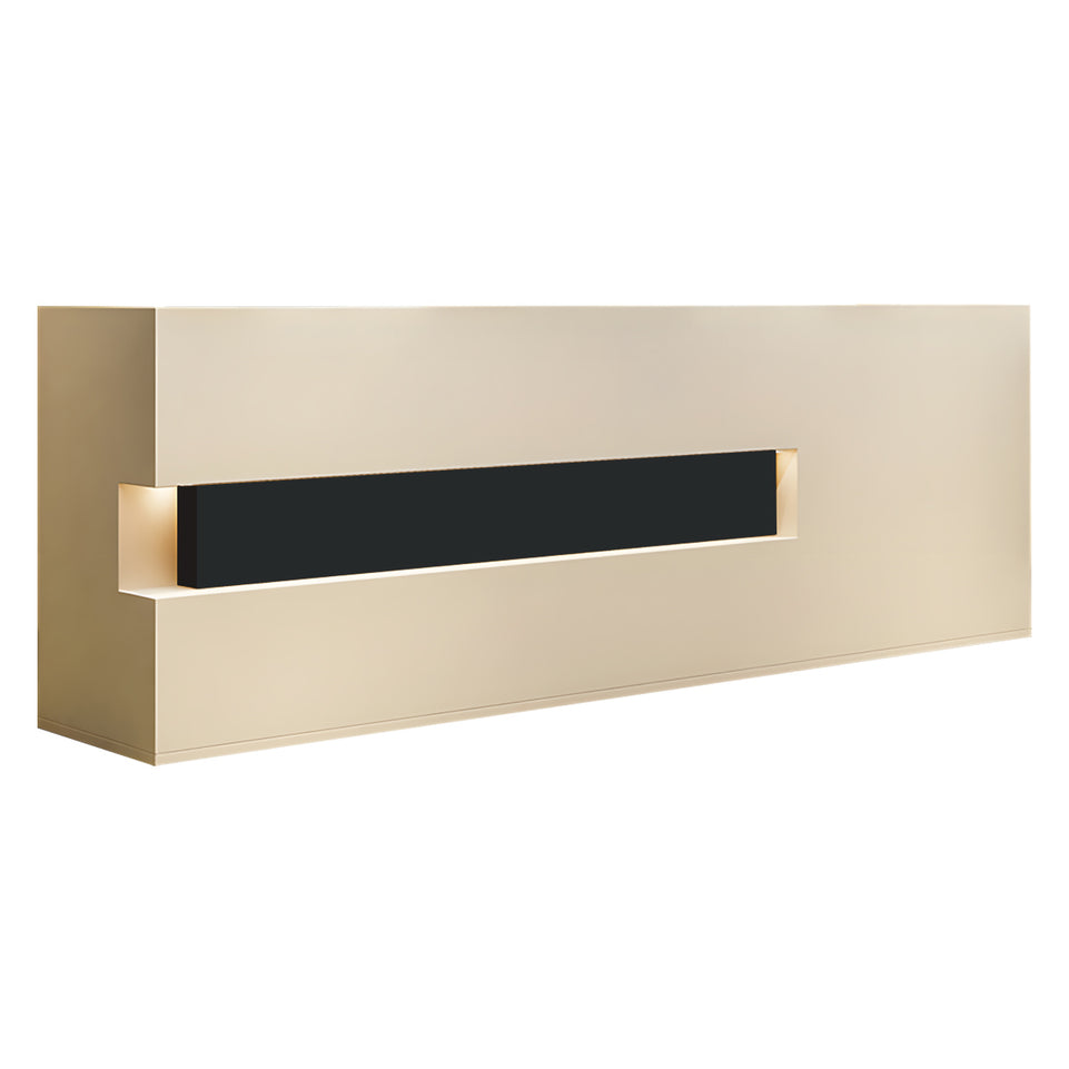 Curved Reception Desk 59-157 in Wide with Solid Wood, File Drawers & Lumbar Support